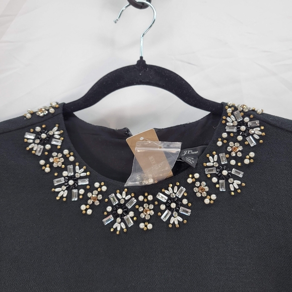J Crew Jewel Embellished Long Sleeve Shift Dress Size 00 AF426 - Picture 9 of 12